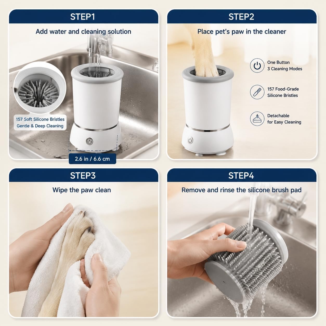 Pet electric paws washer